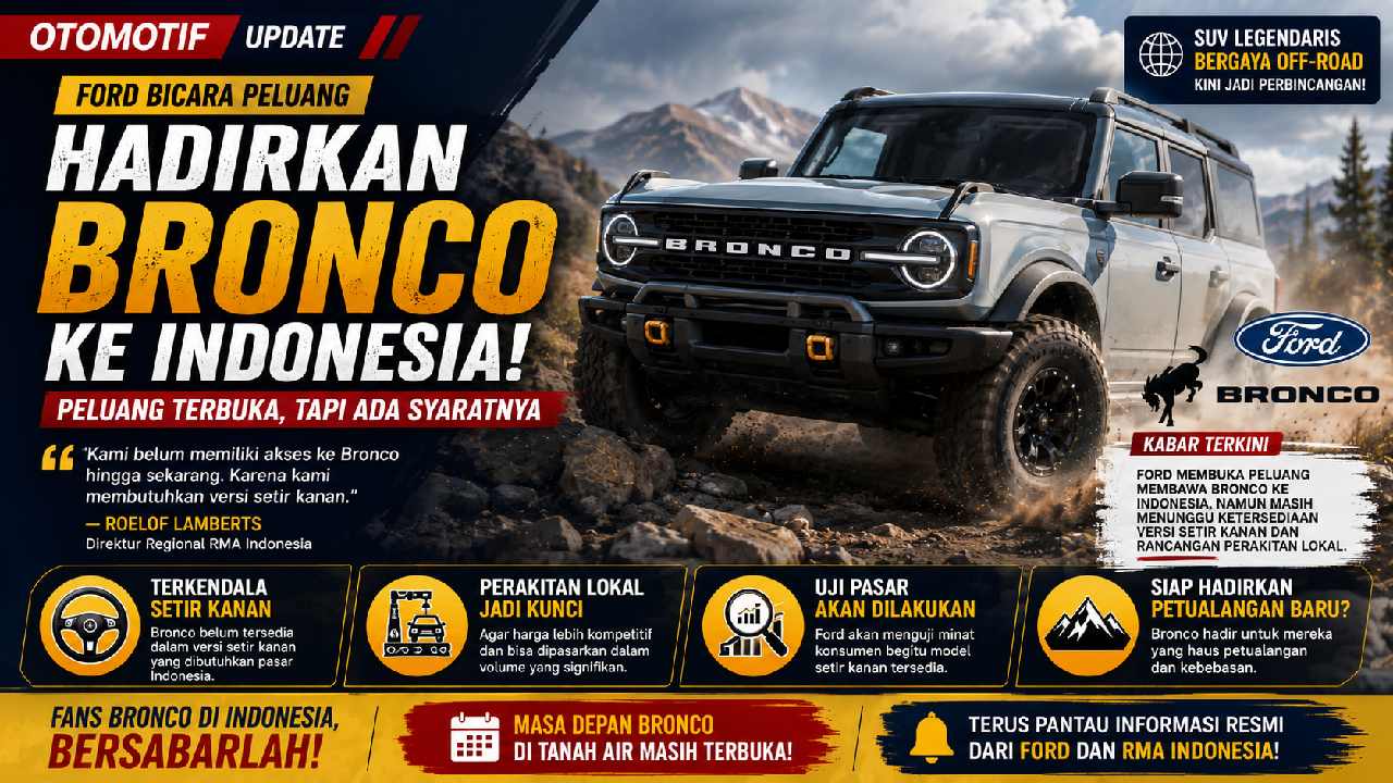 Ford Buka Peluang Hadirkan Bronco ke Indonesia, Ini Syarat Utamanya