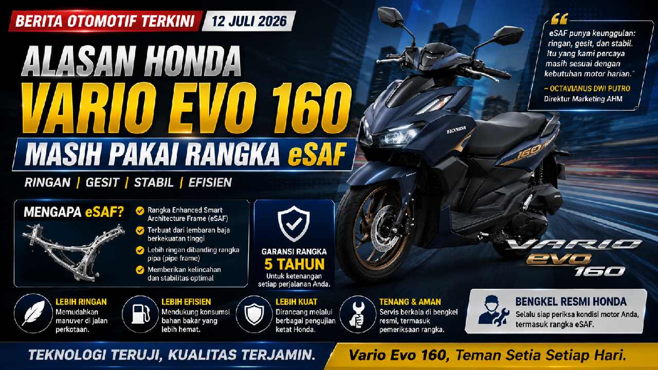 Honda Vario Evo 160 Tetap Gunakan Rangka eSAF, Ini Alasan di Balik Keputusannya