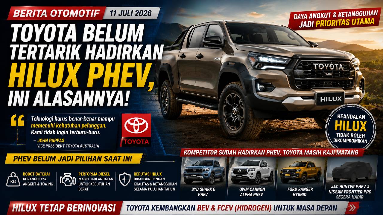 Toyota Belum Terburu-buru Hadirkan Hilux PHEV, Fokus Jaga Performa dan Keandalan
