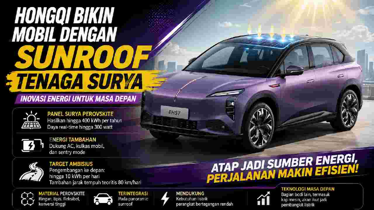 Hongqi EHS7 Pamer Sunroof Tenaga Surya, Bisa Hasilkan Listrik Sendiri