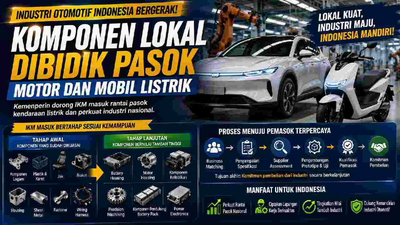 Industri Komponen Lokal Bersiap Masuk Rantai Pasok Kendaraan Listrik Indonesia
