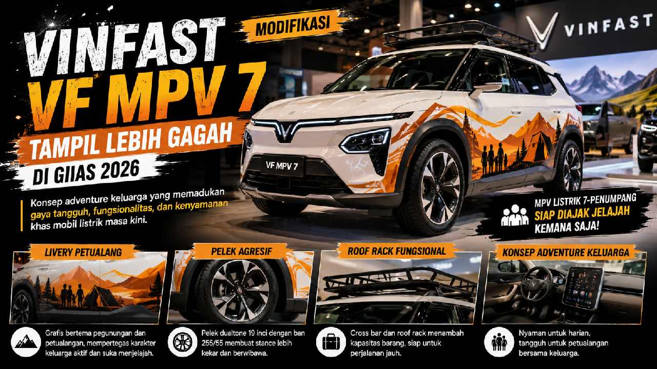 Modifikasi VinFast VF MPV 7 di GIIAS 2026 Tampil Lebih Gagah dengan Konsep Adventure Keluarga