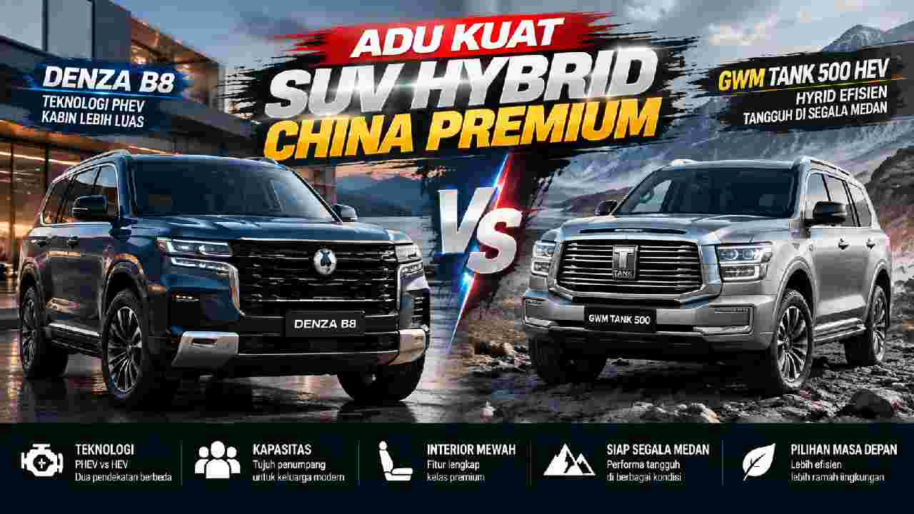 Denza B8 Vs GWM Tank 500 HEV, Adu Kekuatan SUV Hybrid China Premium
