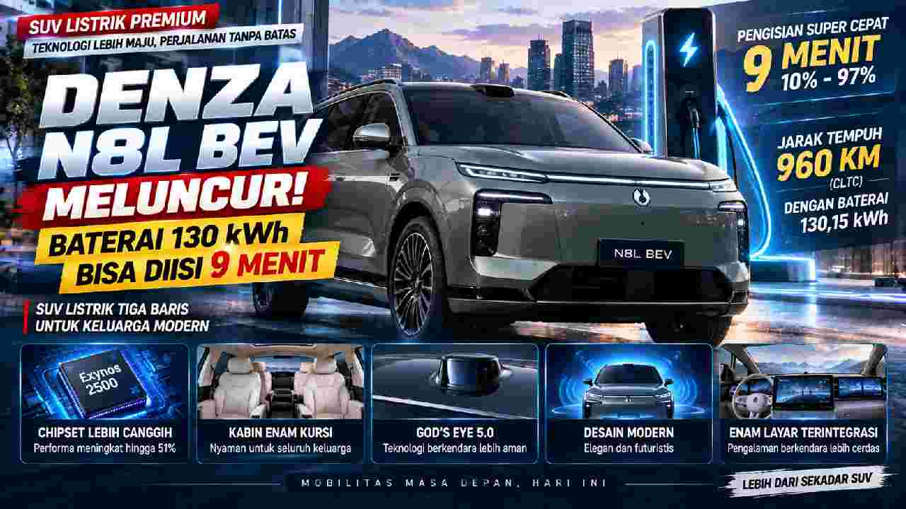 Denza N8L BEV Meluncur, Baterai 130 kWh Tawarkan Pengisian 9 Menit