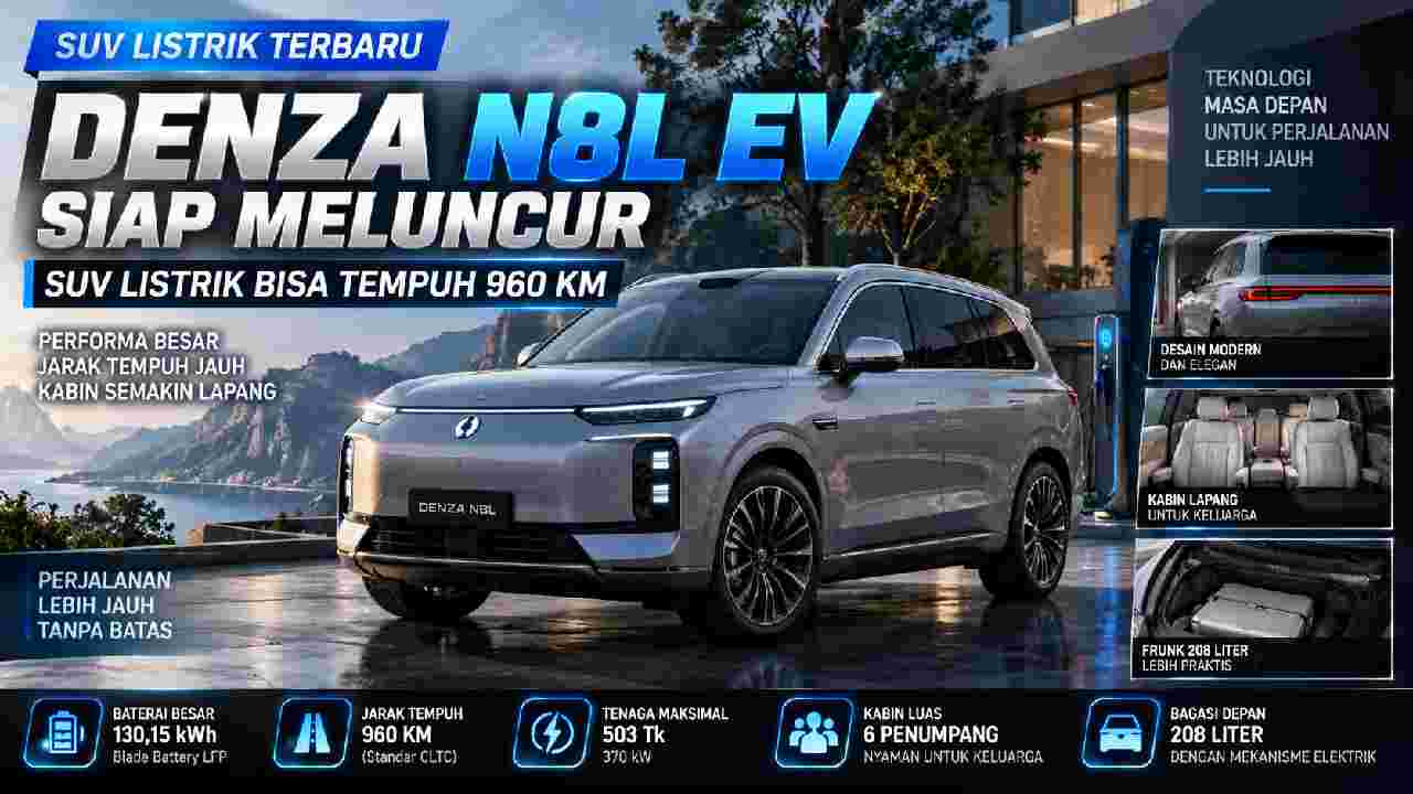 Denza N8L EV Siap Meluncur, SUV Listrik Bongsor Tawarkan Jarak 960 Km