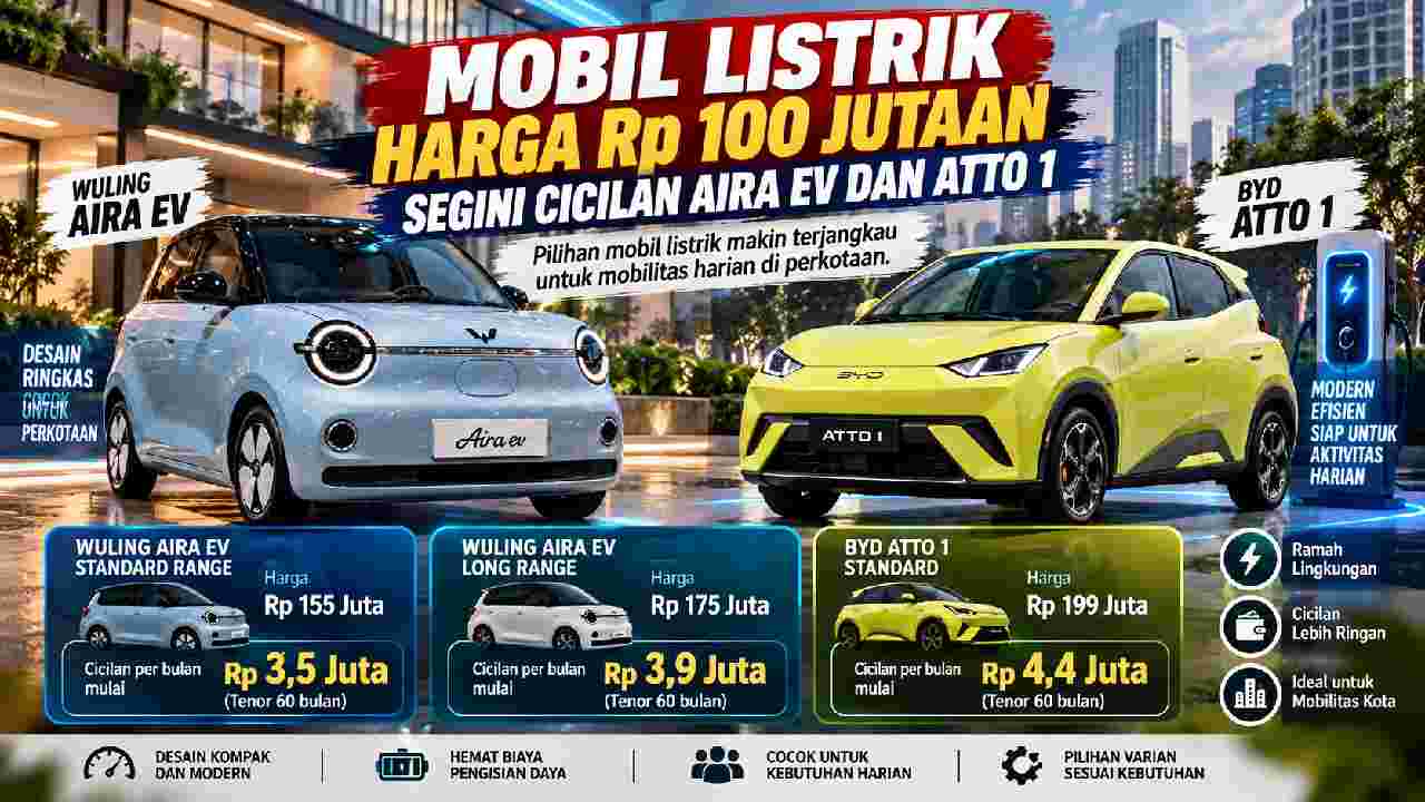 Mobil Listrik Rp100 Jutaan Makin Terjangkau, Intip Cicilan Aira EV dan Atto 1